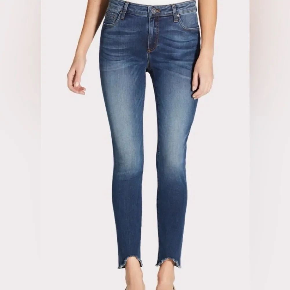 Kut From The Kluth CONNIE High Rise Skinny Ankle Length Medium Wash Blue Jeans